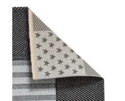 Patch Pattern Kids Rug - Grey - 120cm x 170cm 