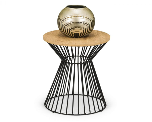 Round Wire Lamp Table - Oak