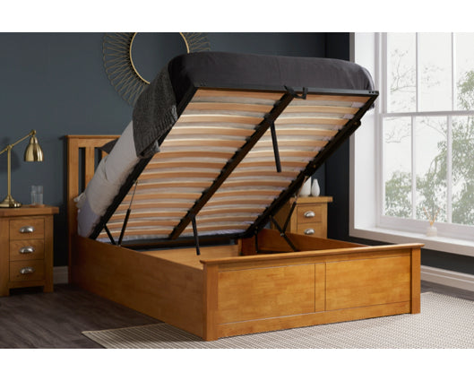 Payton Ottoman King Bed - Oak