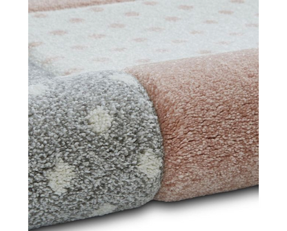 Hearts + Stars Kids Rug - Pink - 120cm x 170cm 