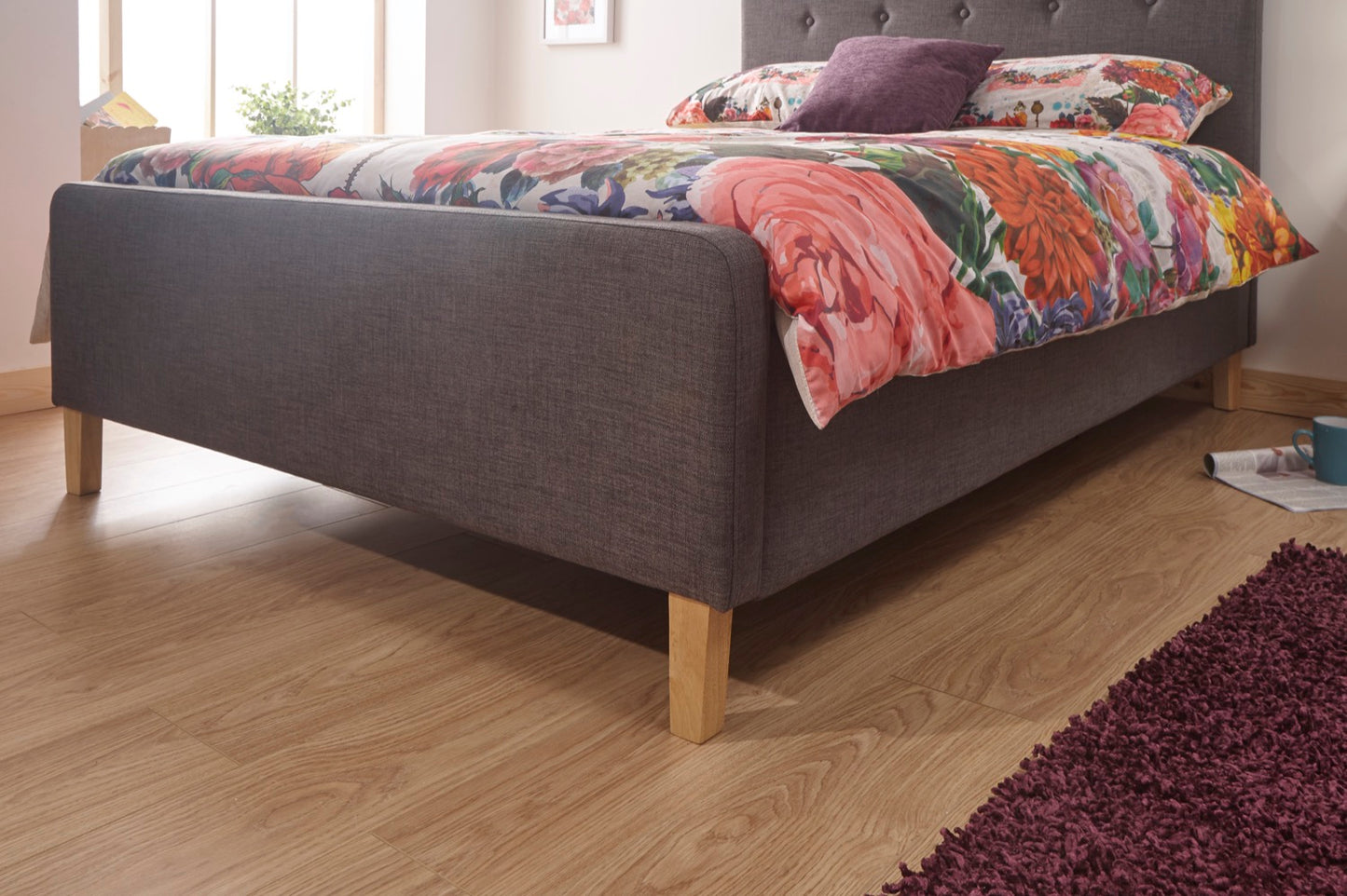 Ashbrook Single Ottoman-Dark Grey