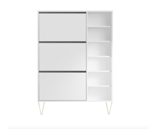 Maeve 3 Drawer Shoe Cabinet- White