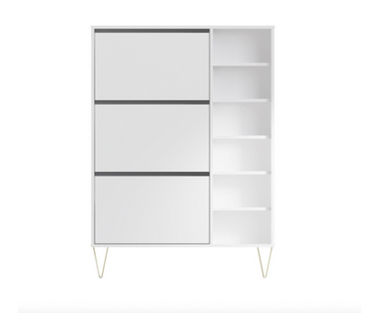 Maeve 3 Drawer Shoe Cabinet- White