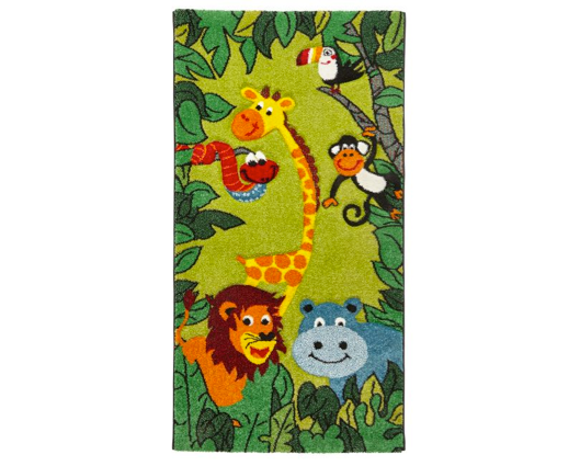 Safari Animals Kids Rug - Green - 120cm x 170cm 