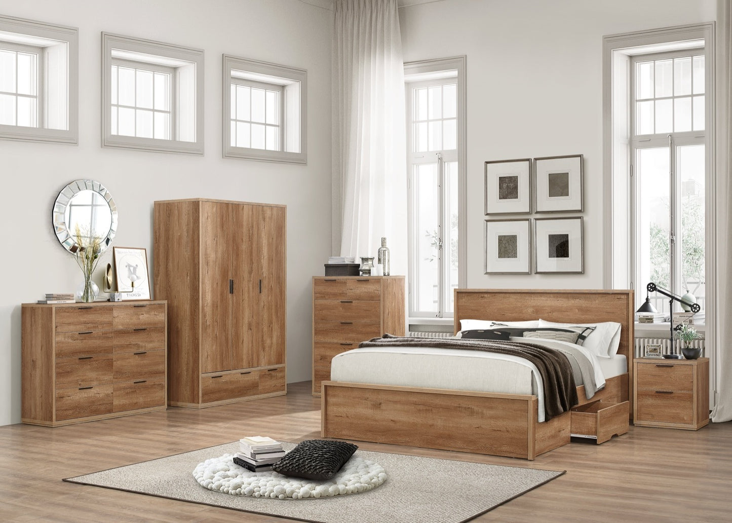 Sullivan 1 Drawer Bedside Table - Oak