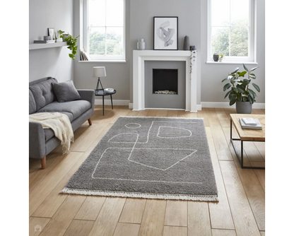 Baxter Grey/Cream - 160cm x 220cm