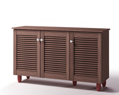 Traditional 3 Door Shoe Cabinet-Oak