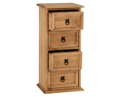 Corona 4 Drawer CD Chest - Distressed Waxed Pine