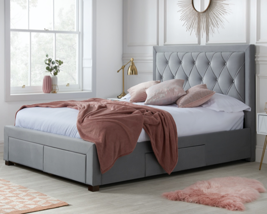 Winston Super King Bed - Grey