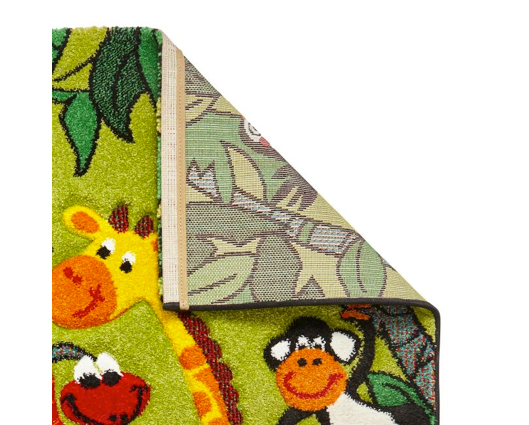 Safari Animals Kids Rug - Green - 120cm x 170cm 