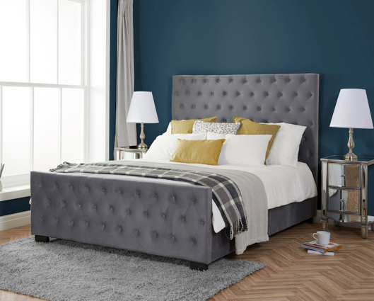 Esmeralda Super King Bed - Grey