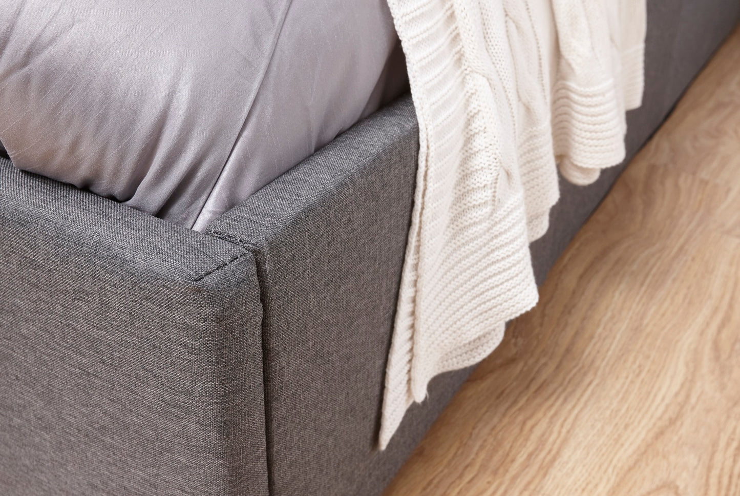 Serena Single Side Lift Ottoman Bed-Grey